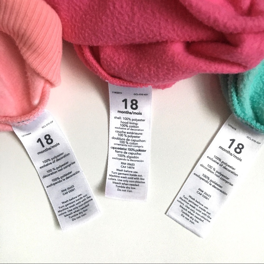 Carte’s Baby Girls Hooded Fleece Size 18M - Picture 9 of 9